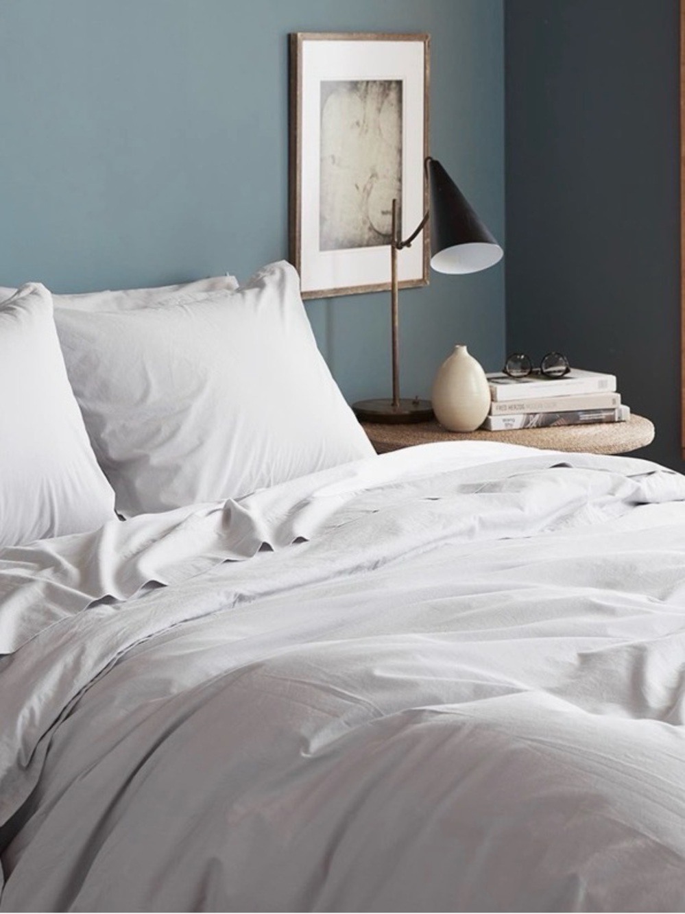 Parachute Percale Duvet Cover in Light Grey